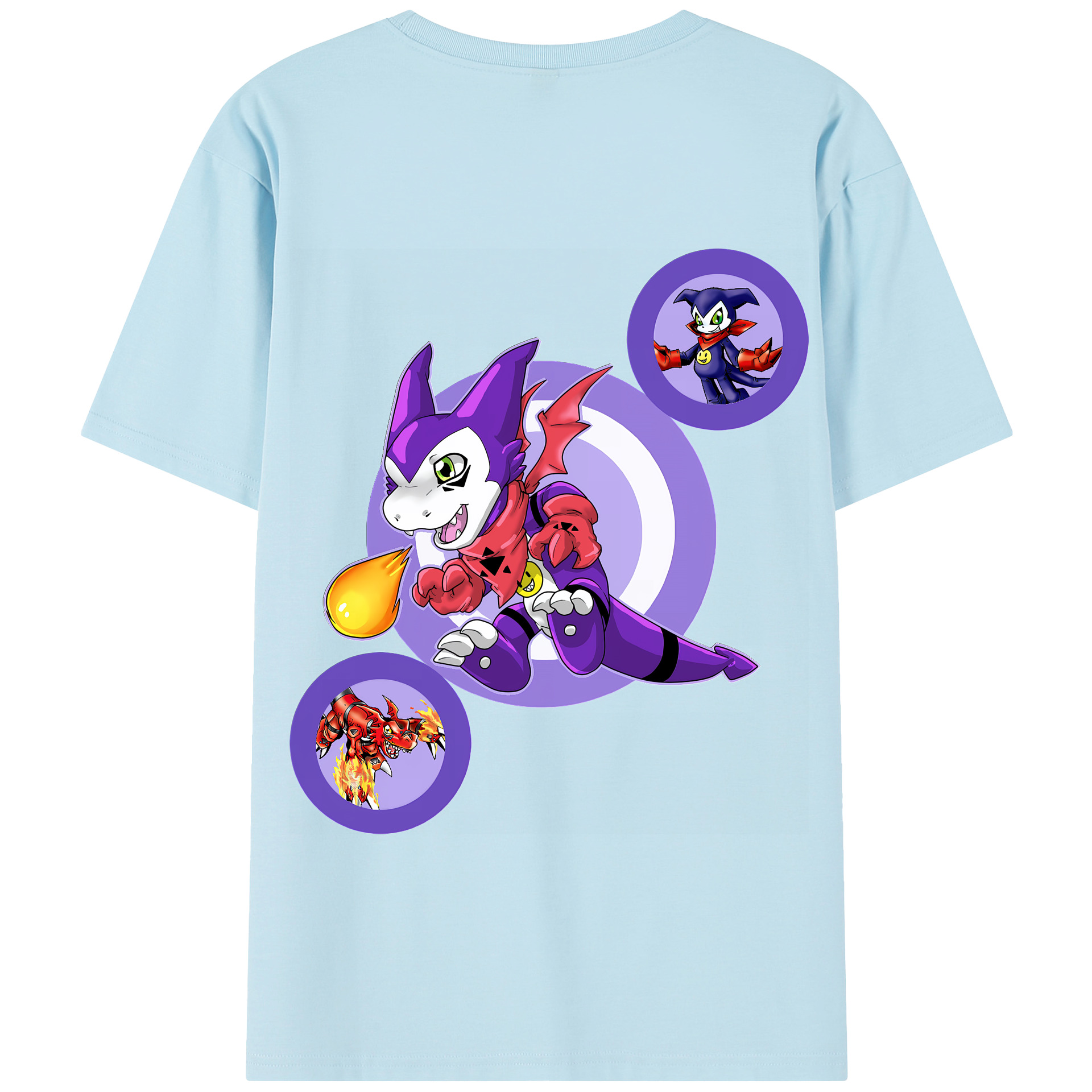 （画像用） Digimon デジタルモンスター/デジモン 綿100％半袖Tシャツ（背面プリント）